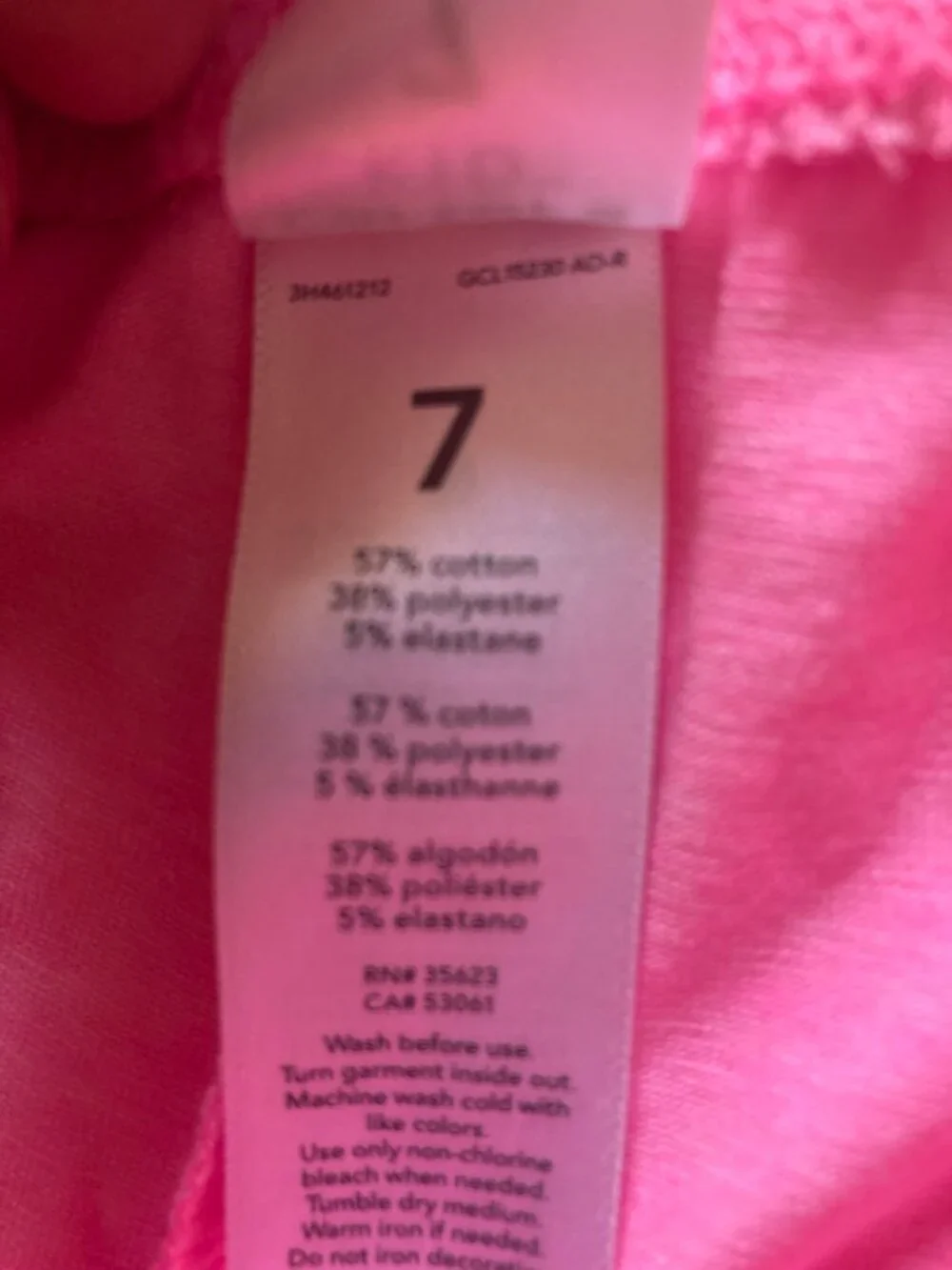 Carters girls 7 capri pink pants NWOT